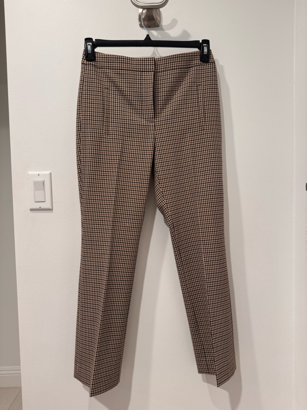 Veronica Beard Houndstooth Straight Leg Pants - Brown & Black size 4